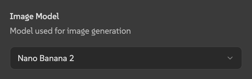 Image model dropdown in Atom Settings